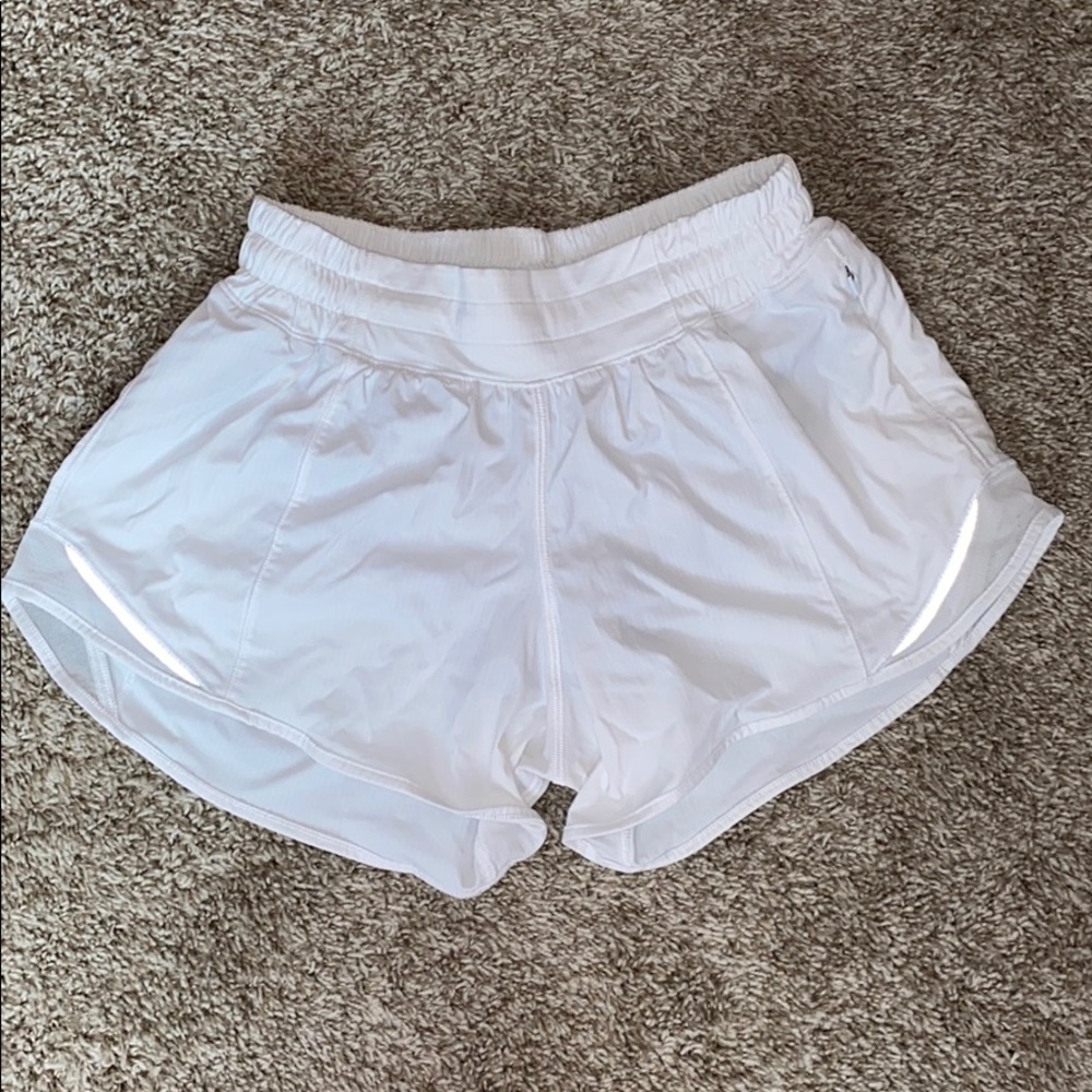 white TALL lulu lemon shorts
